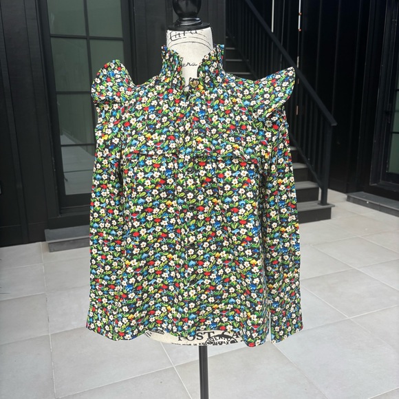 🌸 Tuckernuck Floral Ruffle Blouse – XS 🌸 - Picture 1 of 4